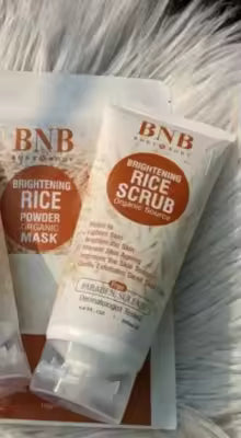 Organic Rice Brightening Glow Kit Rice Scrub + Rice Face Mask 3 in 1