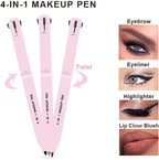 4-in-1 Makeup Pencil – Multi-Functional Beauty Pen (Eyebrow, Eyeliner, Lip Liner & Highlighter)