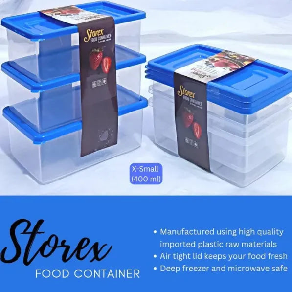 Storex Plastic food Storage Box container for kitchen Microwave proof STORAGE BOXES Pack of 3