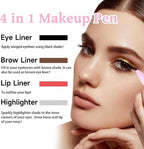 4-in-1 Makeup Pencil – Multi-Functional Beauty Pen (Eyebrow, Eyeliner, Lip Liner & Highlighter)