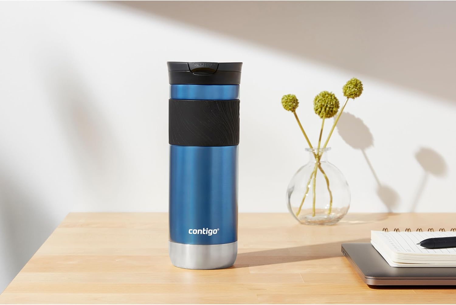 Insulated Stainless Steel Travel Mug with Grip 20oz (Pack of 2)