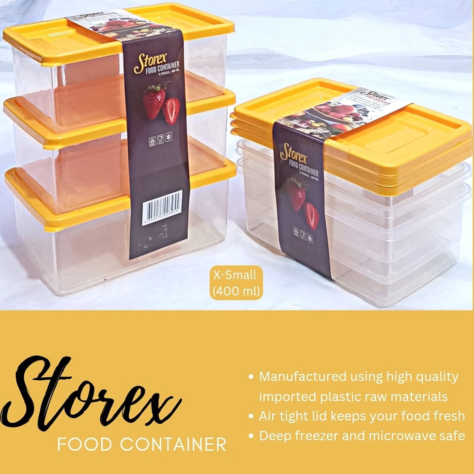 Storex Plastic food Storage Box container for kitchen Microwave proof STORAGE BOXES Pack of 3