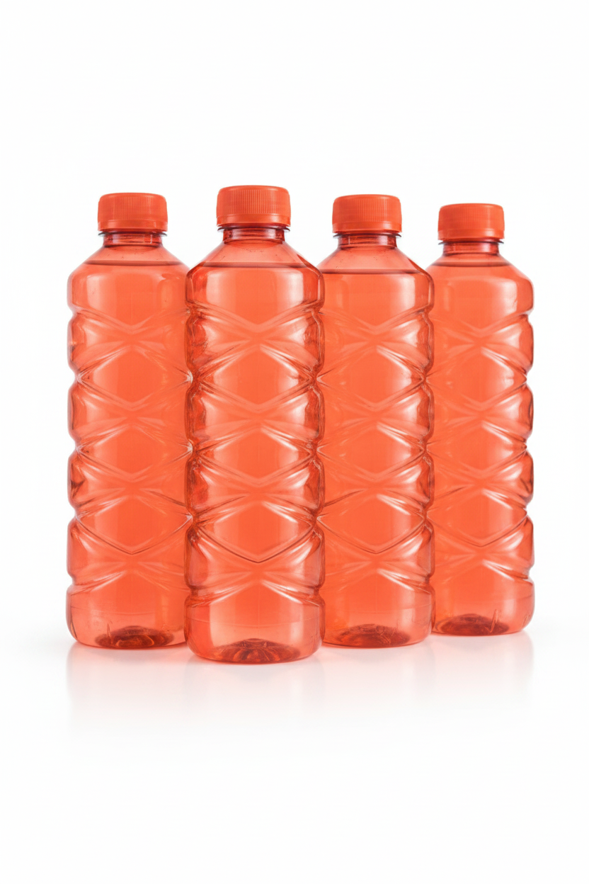 Pack of 4 Clear Plastic Water Bottles for Fridge – Protein Shaker & Sports Bottles with Lid | BPA-Free Transparent Drinking Bottles for Gym, School, College, Travel & Outdoor Activities