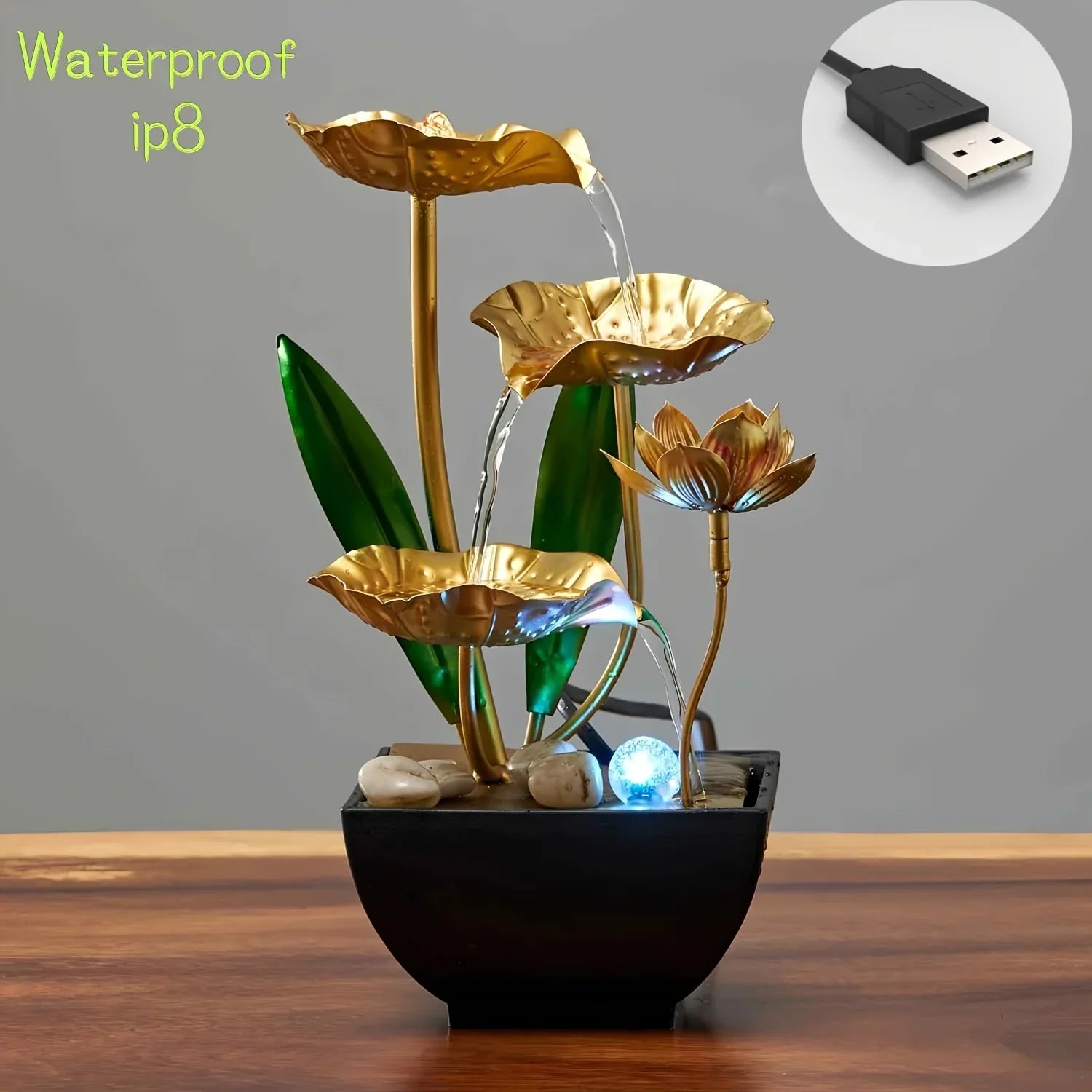 Small Indoor Water Fountain - Automatic Circulation Humidifier for Relaxation