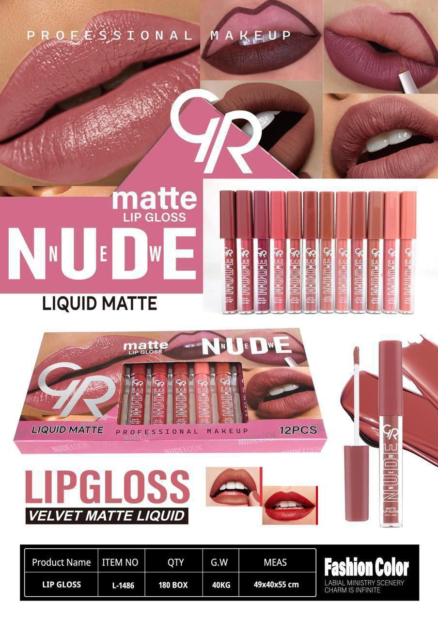 Flormar Lip gloss -superb long lasting waterproof matte lipgloss nude Red- Pack of 12
