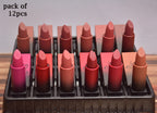 Huda Beality Matte Lipstick - Creamy & Long Lasting Lipstick - Pack of 12