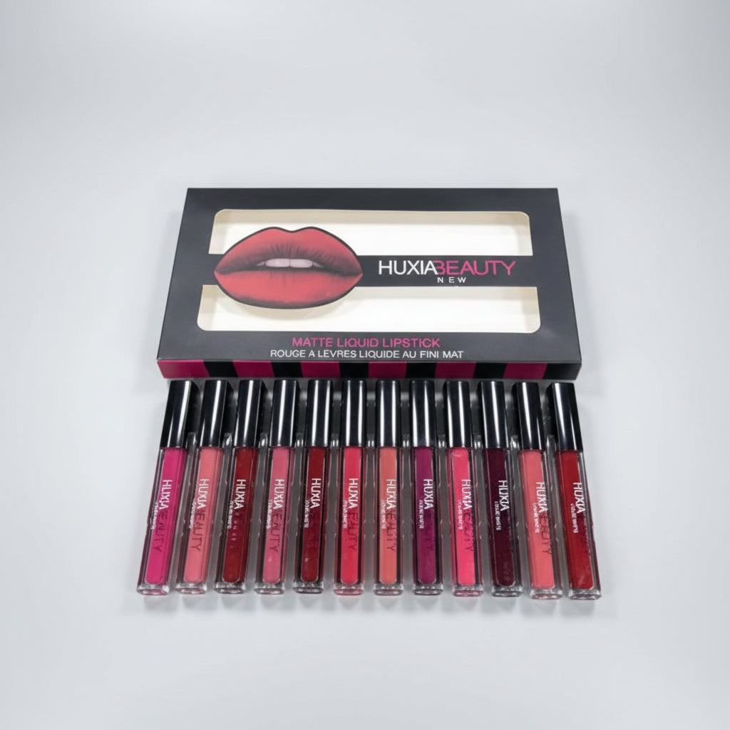 Huxia Beauty Long Lasting Waterproof Matte Lip Gloss – Pack of 12 Colors