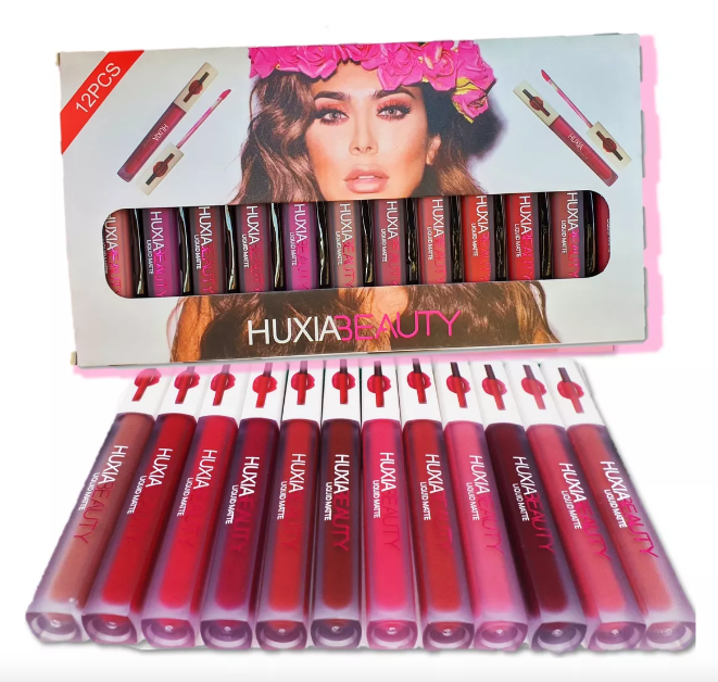 Huxia Beauty Long Lasting Waterproof Matte Lip Gloss – Pack of 12 Colors