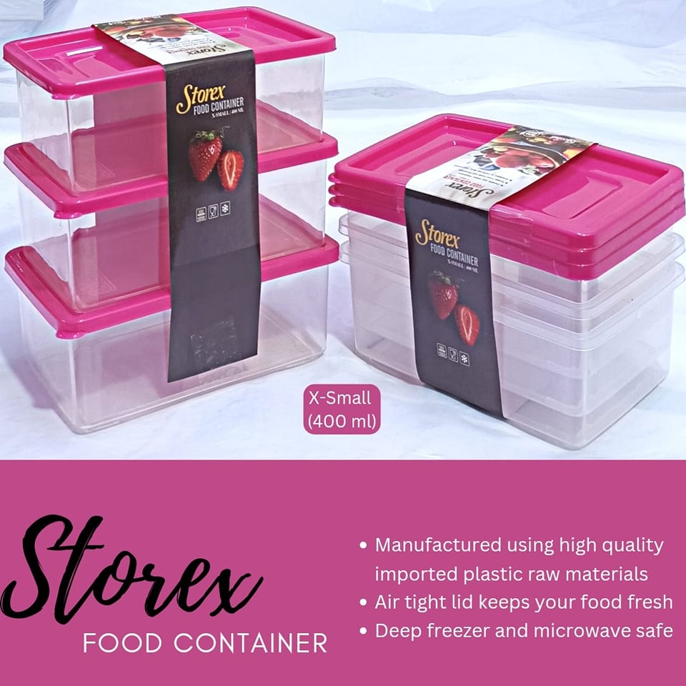 Storex Plastic food Storage Box container for kitchen Microwave proof STORAGE BOXES Pack of 3