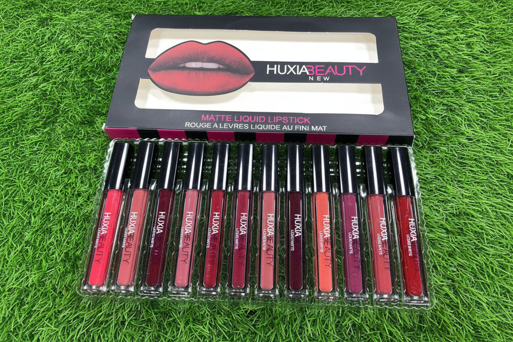 Huxia Beauty Matte Liquid Lip Gloss - Waterproof & Long Lasting - Pack of 12