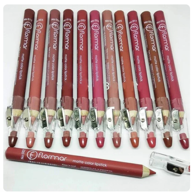 Flormar Lip Pencils matte finish nude shades pack of 12
